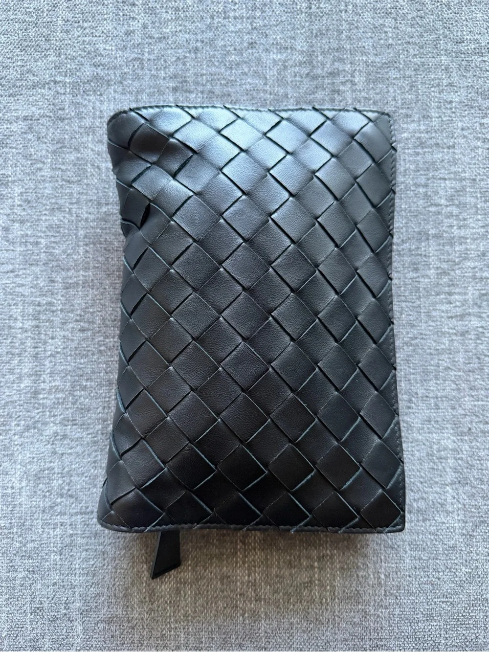 Bottega Veneta Intrecciato Woven Black Leather Zip Backpack